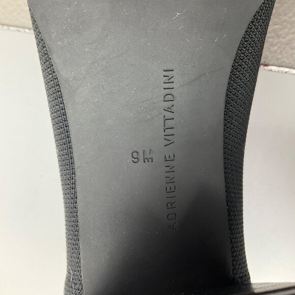 Adrienne Vittadini 9 Britanny Black Heeled Knit Loafers Minimalist Old Money - Picture 12 of 14